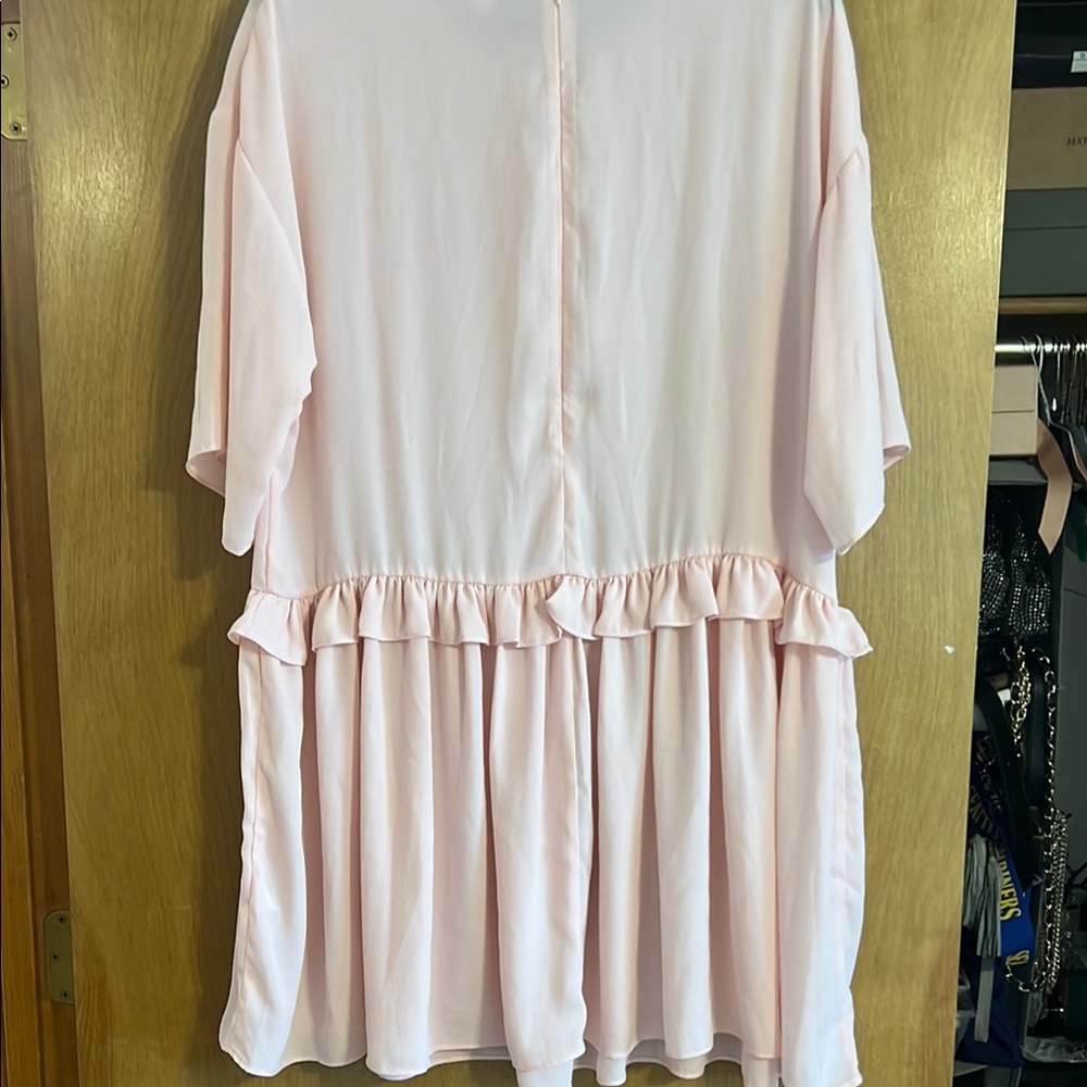 Pink Ruffle Hem Women's Top - Picture 4 of 5